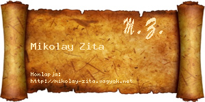 Mikolay Zita névjegykártya