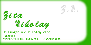 zita mikolay business card